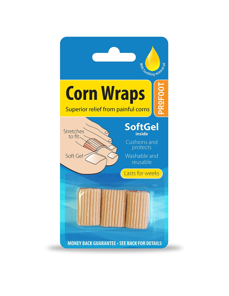 [Australia] - Profoot Corn Wraps for relief from painful corns washable and reusable prevents friction - 2 Pack (6 wraps) 2 Pack (6 wraps) 