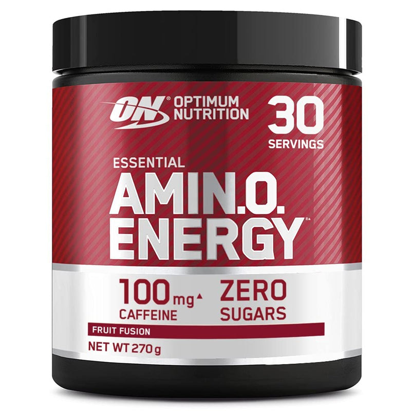 [Australia] - Optimum Nutrition Amino Energy Pre Workout Powder, Energy Drink with Beta Alanine, Vitamin C, Caffeine and Amino Acids, Fruit Fusion, 30 Servings, 270 g, Packaging May Vary 