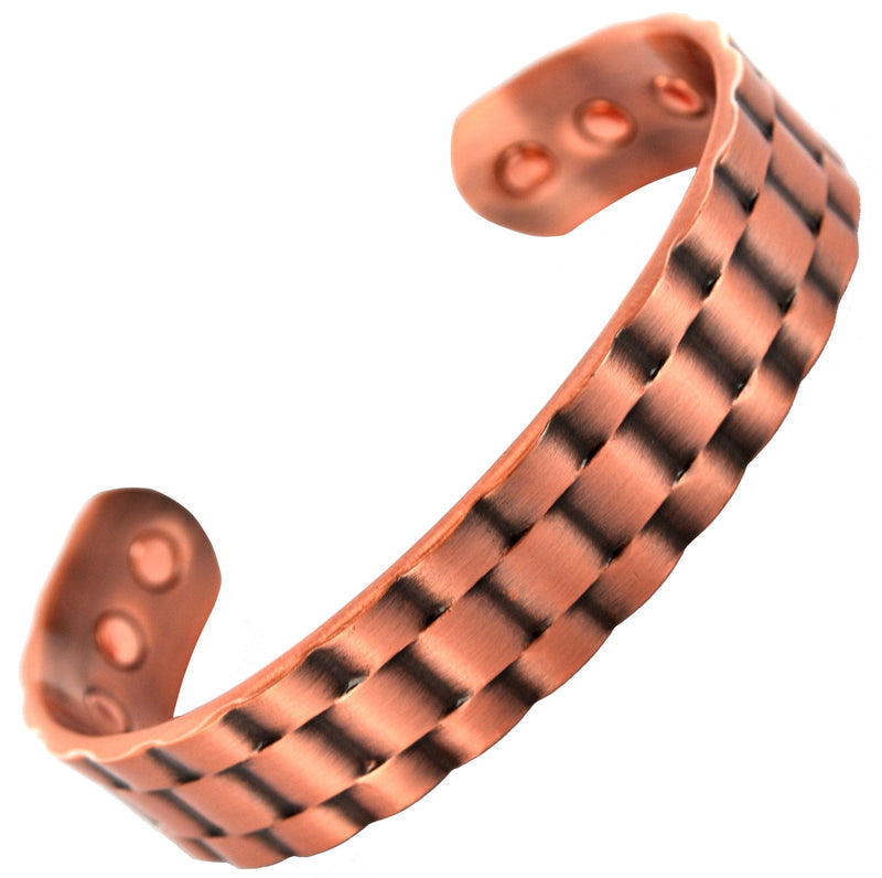 [Australia] - Stargems® Pure Copper Magnetic Bracelet Bangle 6 Powerful Magnets Chunky Watch Design Strong Wrist Band Men Women Ladies + Velvet Gift Pouch! 