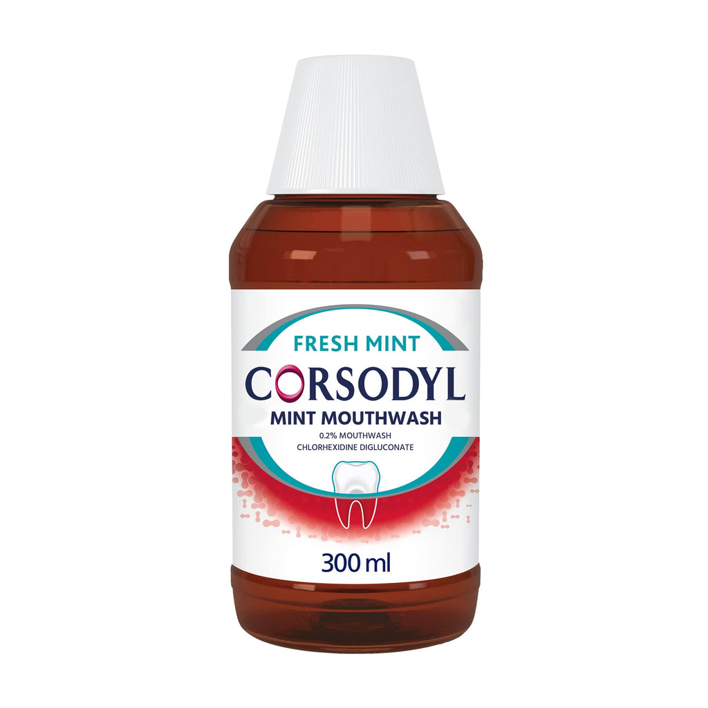 [Australia] - Corsodyl Antibacterial Mouthwash Fresh Mint, Bleeding gum treatment, Prevents gum disease, 300 ml 