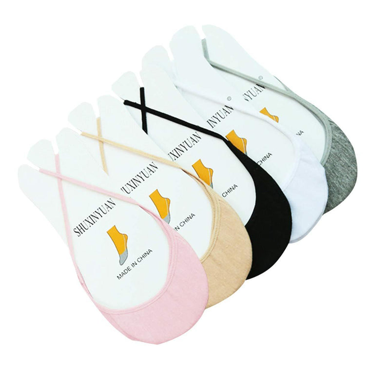 [Australia] - Invisible Socks Men Women No Show Socks Breathable No Slip Low Cut Elastic Liner Socks (5 Pairs Women) 