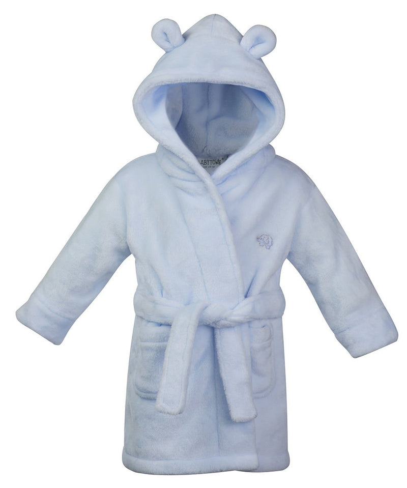 [Australia] - 18-24 Months Fluffy Fleece Baby Dressing Gown Bath Robe with Teddy Ears 24 Months Blue 