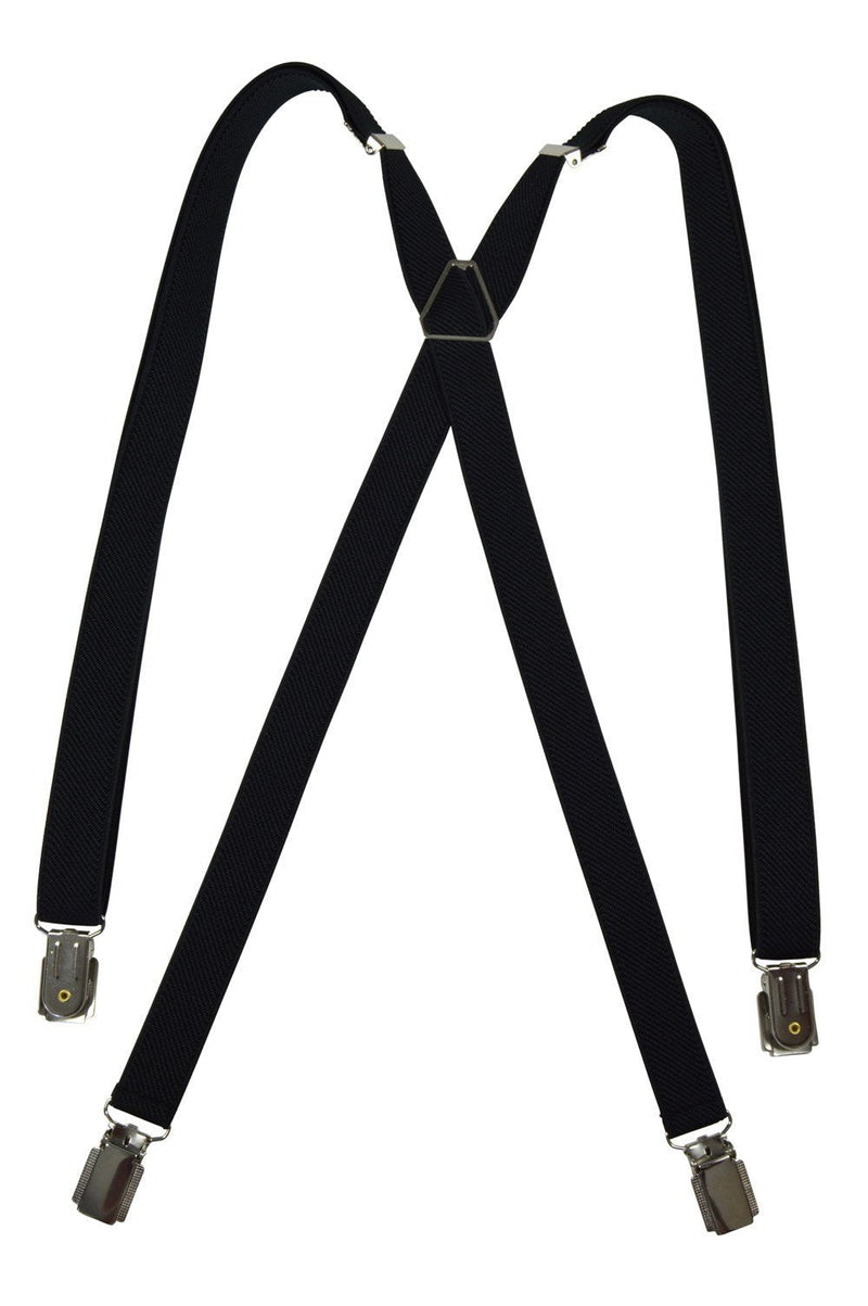 [Australia] - Olata Skinny Classic Style fully adjustable X-Shape Clip on Braces/Suspenders, 2cm Black 