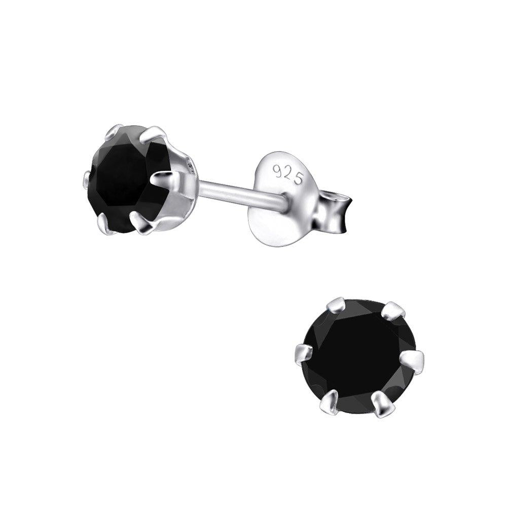 [Australia] - Laimons Ladies’ Earrings Ladies’ Jewellery round glitter black 925 Sterling silver 