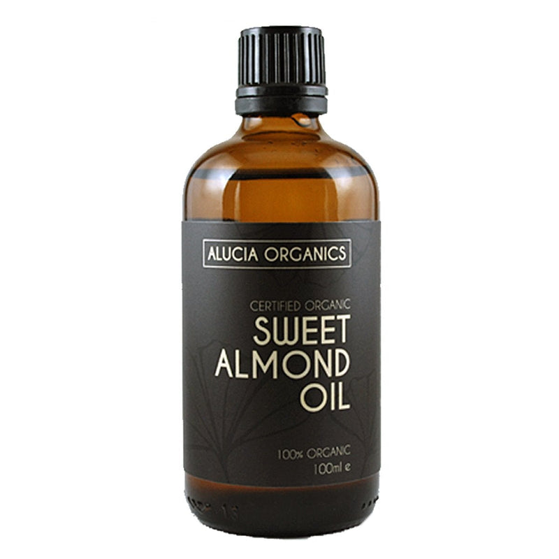 [Australia] - Alucia Organics Certified Organic Sweet Almond Oil 100ml - Pure, Natural, Cold Pressed, Certified Organic, Vegan, Cruelty Free, for Skin, Face, Body, Hair, Massage 