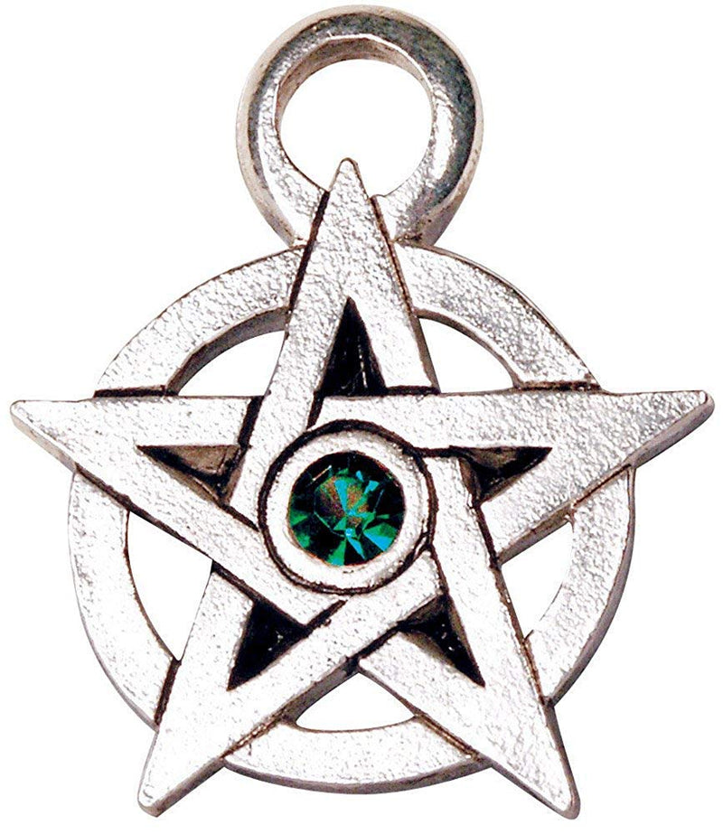 [Australia] - Jewelled Pentagram - to Support Magical Intention - Pendant Necklace Embelished in Silver, Gold and Swarovski Crystals. 