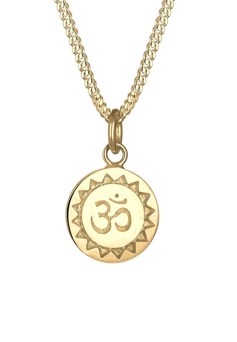 [Australia] - Elli Women 925 Sterling Silver Gold Plated OM Talisman Necklace of 40cm 0108251915 