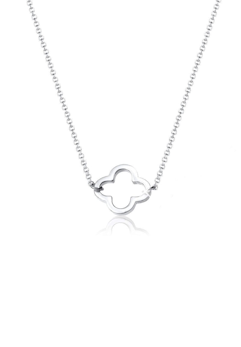 [Australia] - Elli Women's 925 Sterling Silver Gold Plated Cloverleaf Lucky Charm Pendant Necklace 40 