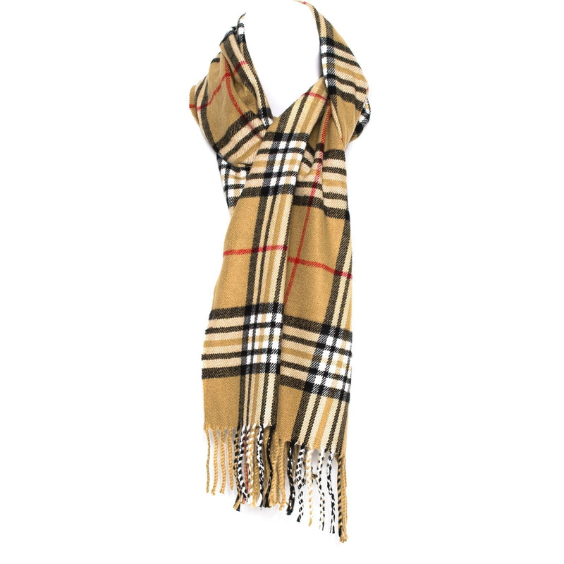[Australia] - HatToSocks Super Soft Classic Check Plaid Winter Scarf for Men and Women - Warm and Stylish Camel 