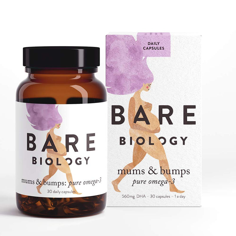 [Australia] - Bare Biology Mums & Bumps Pure Omega 3 Fish Oil Capsules for Pregnant Women - All Round Support for Preconception, Pregnancy & Breastfeeding - Made From Sustainably Sourced Wild Fish (30 Capsules) 