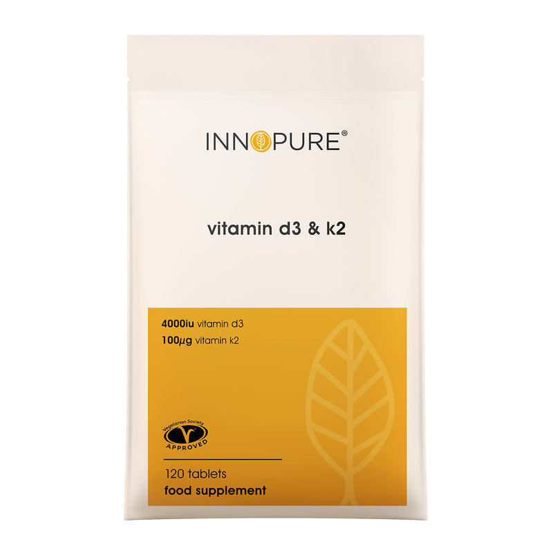 [Australia] - Vitamin D3 4,000IU & K2 MK-7 Natto Derived, 100µg - 120 Tablets - 4 Months Supply - Approved by The Vegetarian Society - UK Made by Innopure 