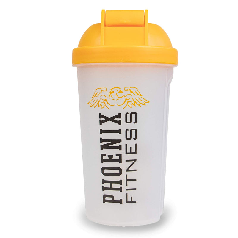 [Australia] - Phoenix Fitness Protein Shaker Bottle - 500ml BPA Easy Clean Drinks Bottle - Protein Bottle with Measurement Markings, Filter and Screw Top Lid 