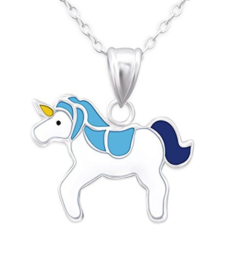 [Australia] - Blue Unicorn Pendant Necklace, 925 Sterling Silver 