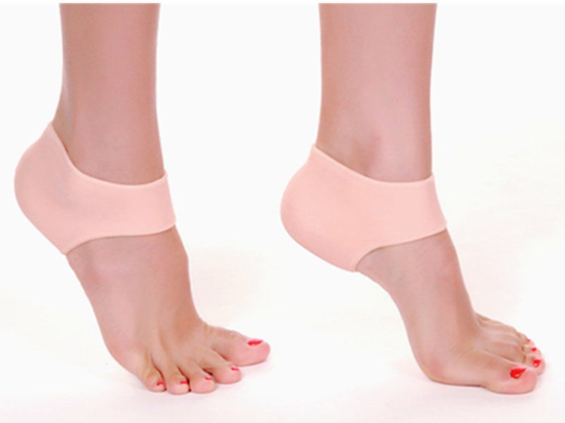 [Australia] - CareforYou® Unisex Silicone Moisturizing Gel Foot Heel Heel Protector Insole Sock Foot Care Pain Relief Anti-Cracking Cushion Pad (Skin) Skin 