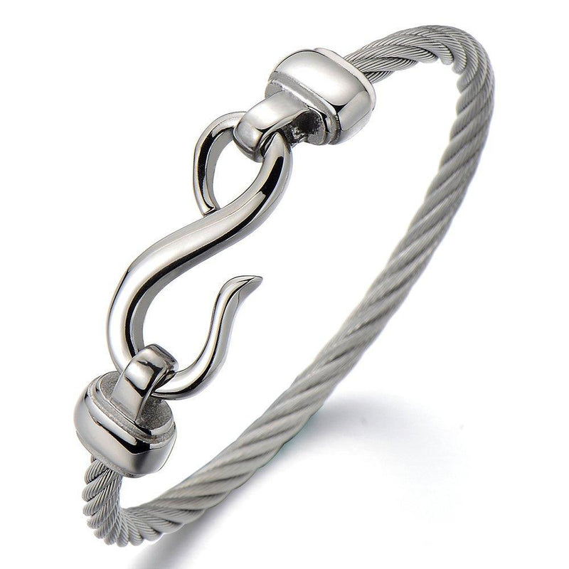 [Australia] - COOLSTEELANDBEYOND Stainless Steel Infinity Love Bangle Bracelet for Women and Girls 