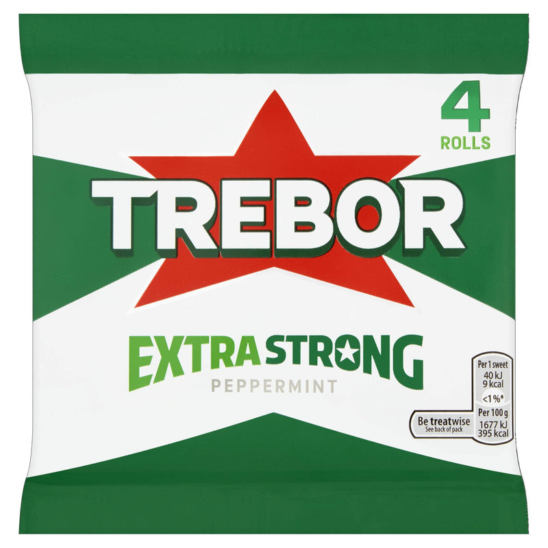 [Australia] - Trebor Extra Strong Peppermint Mints 4 Rolls, 165.2 g 