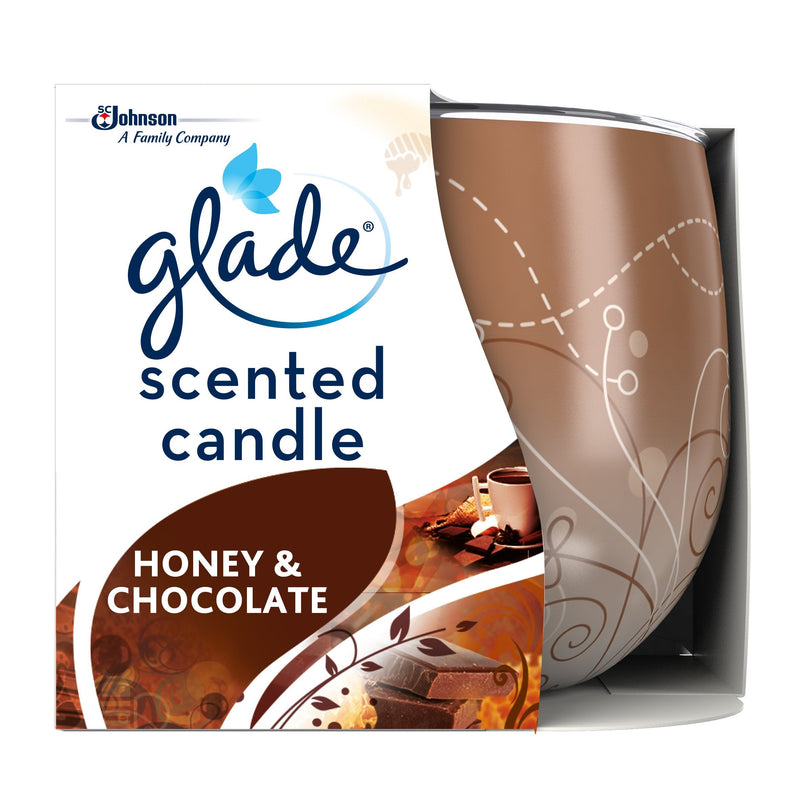 [Australia] - Glade Scented Candle, Air Freshener Wax Candle for Aromatherapy, 120 g, 30 Hour Burn Time, Honey & Chocolate, 1 Candle 120 g (Pack of 1) 
