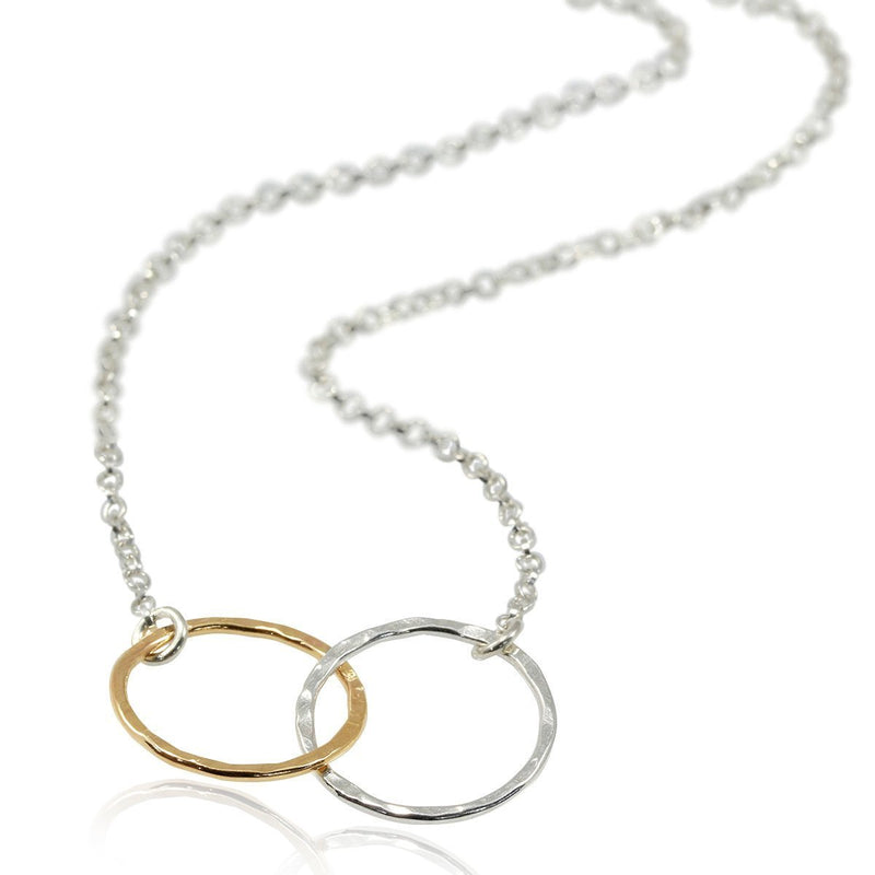 [Australia] - Stera Jewelry 925 Sterling Silver & 14k Gold Filled Two Tone Eternity Infinity Necklace, 18 Inches 