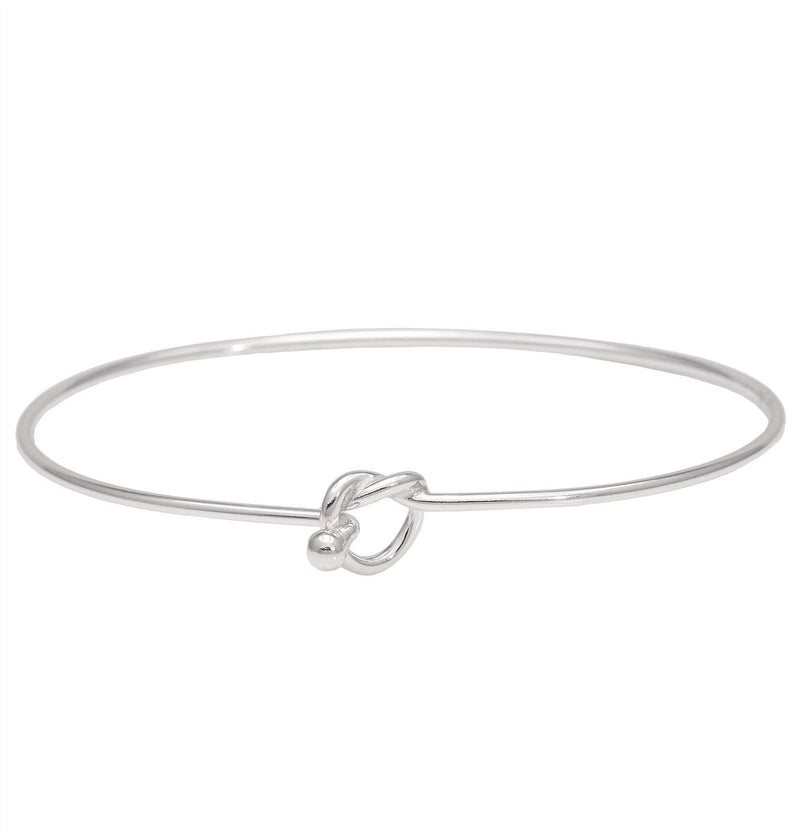 [Australia] - Silverly Women's .925 Sterling Silver Friendship Love Knot Bangle Bracelet 