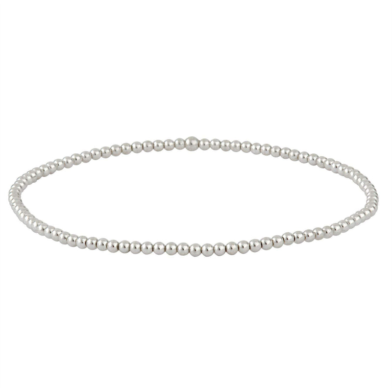 [Australia] - Silverly Women's .925 Sterling Silver Polished Triple Tiny Bead Ball Elastic Stretch Bracelet 