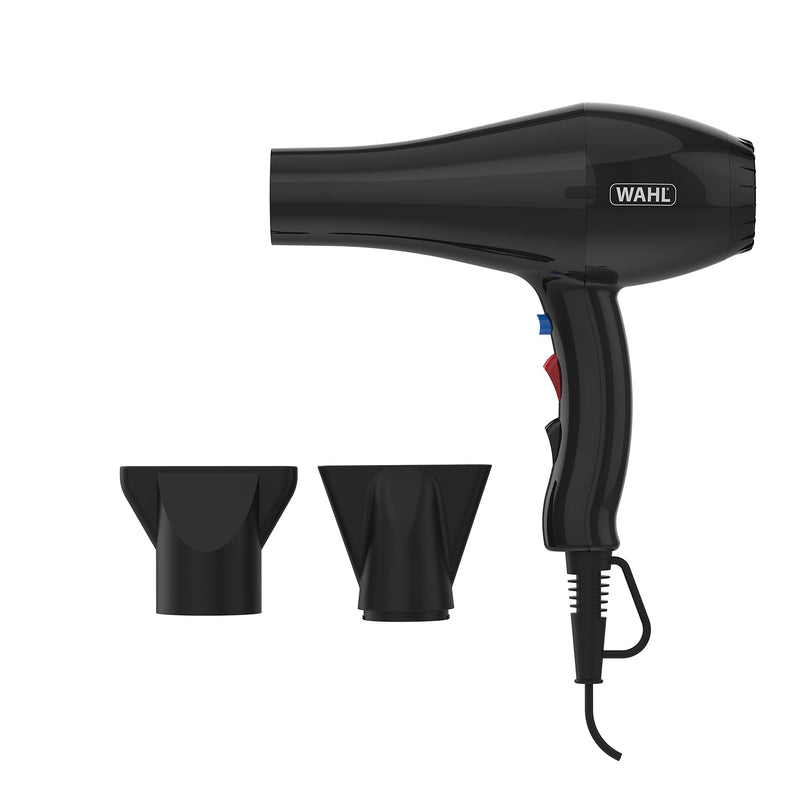 [Australia] - Wahl Ionic Style Hairdryer, Professional Quality Dryer, Hair Dryers for Women, Cool Shot Button, 3 Heat and 2 Speed Settings, Quick Dry Airflow, Fast Drying, Black 