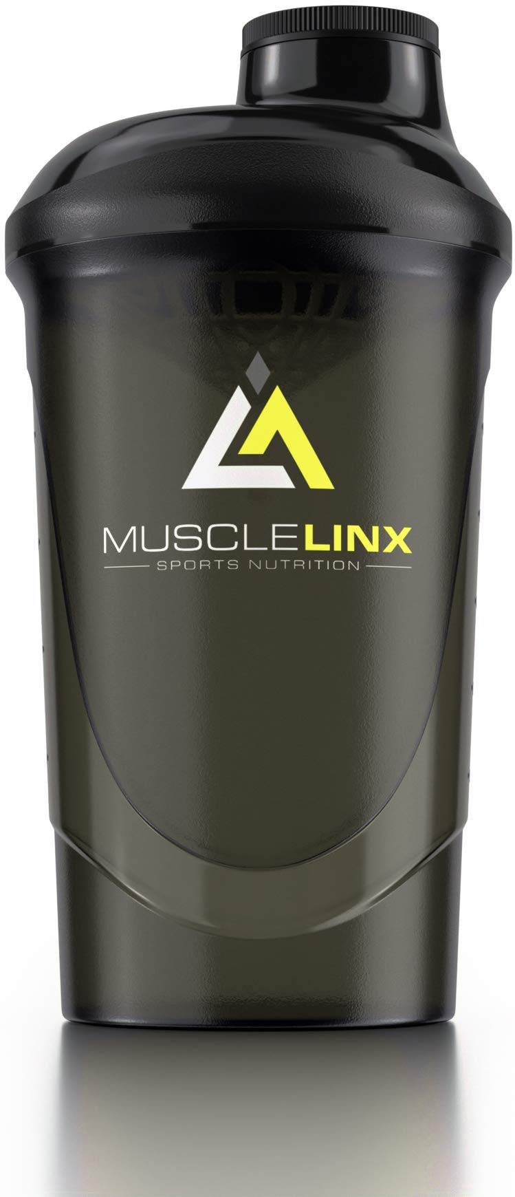 [Australia] - Musclelinx Sports Nutrition Protein shaker screw top 100% LEAK PROOF drinks bottle 600ml to 800ml by Musc (black/grey) Black Transparent 