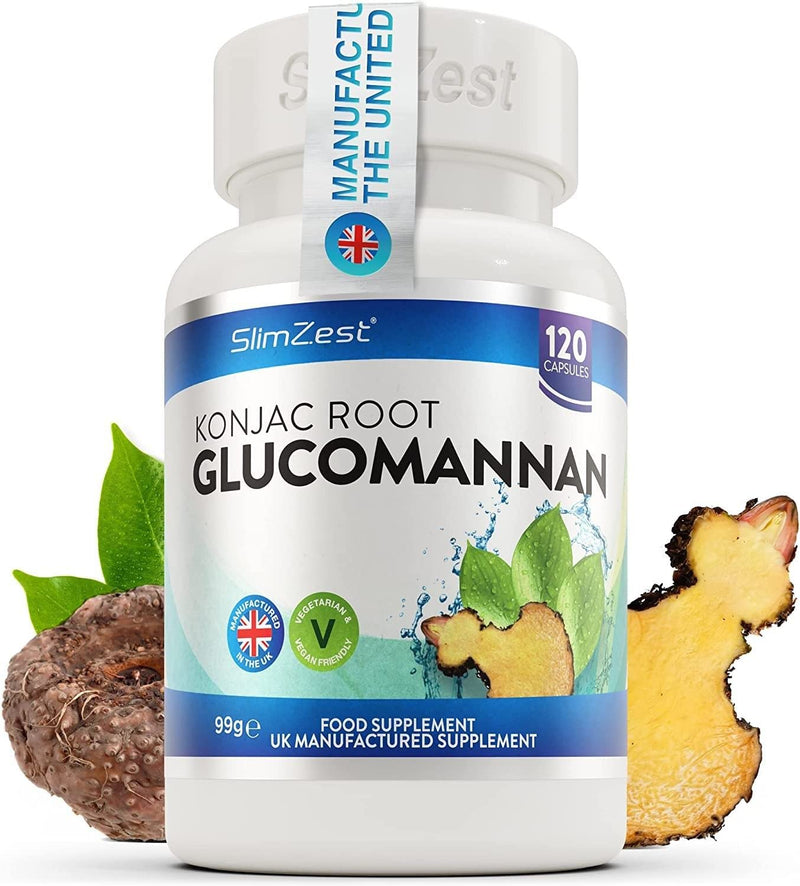 [Australia] - Glucomannan Konjac Root - 120 Vegetarian Capsules - 3000mg Daily Serving - UK Manufactured - Vegan Friendly - Glucomannan Root - Proven to Contribute to Weight Loss in an Energy Restricted Diet, Pills For Men & Women - Order Today From A Well Known Tru... 