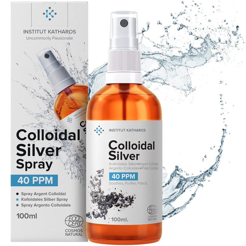 [Australia] - Colloidal Silver Spray 100mL ? 40 PPM ? Superior Concentration, Smaller Particles, Better Results ? Ecocert Cosmos Natural Certified ? Institut Katharos 