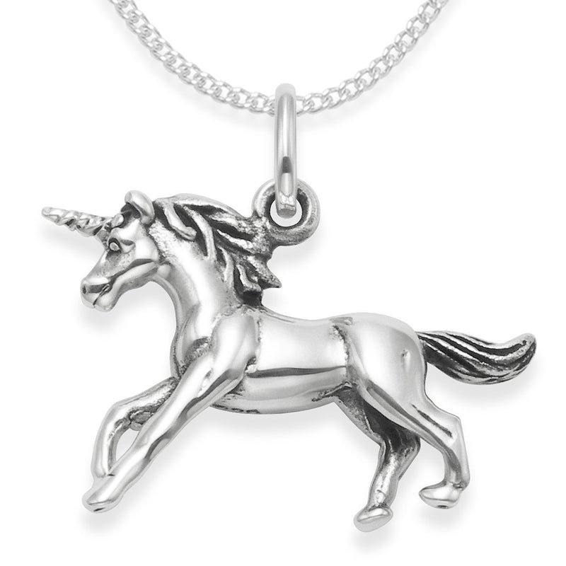[Australia] - Heather Needham Sterling Silver Unicorn Necklace on Silver chain - Double sided Unicorn Pendant - weight: 4.5gms - SIZE: 20mm x 15. Gift Boxed. 4931 16.0 Inches 