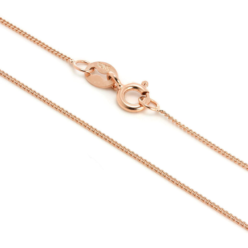 [Australia] - Rose Gold Dipped Sterling Silver Fine Diamond Cut Chain 16-22 Inches 56.0 Centimetres 