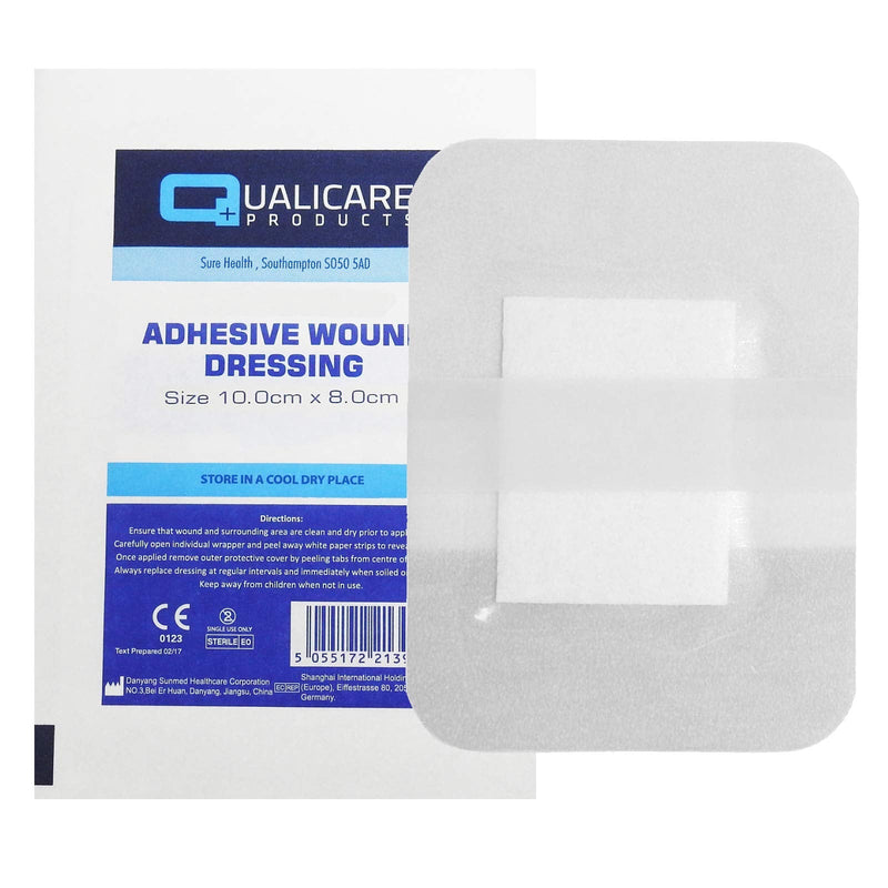 [Australia] - Qualicare 25 X 10CM x 8CM PREMIUM STERILE FIRST AID ADHESIVE WOUND CUT FABRIC LARGE PLASTER DRESSINGS 