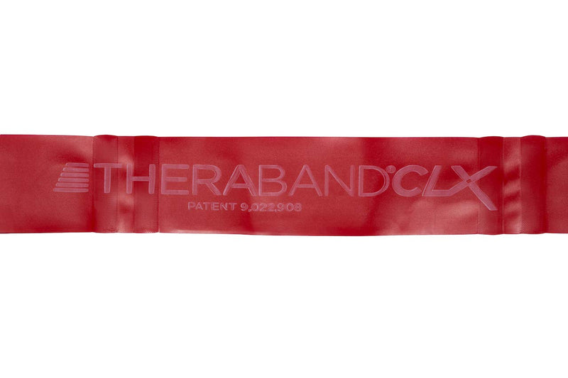 [Australia] - THERABAND CLX Latex-Free Resistance Band, Pilates, Home Gym, HIIT, Physical Therapy, Rehab & Fitness Equipment, 2.5 Metre, Red, Medium Beginner Level 3 
