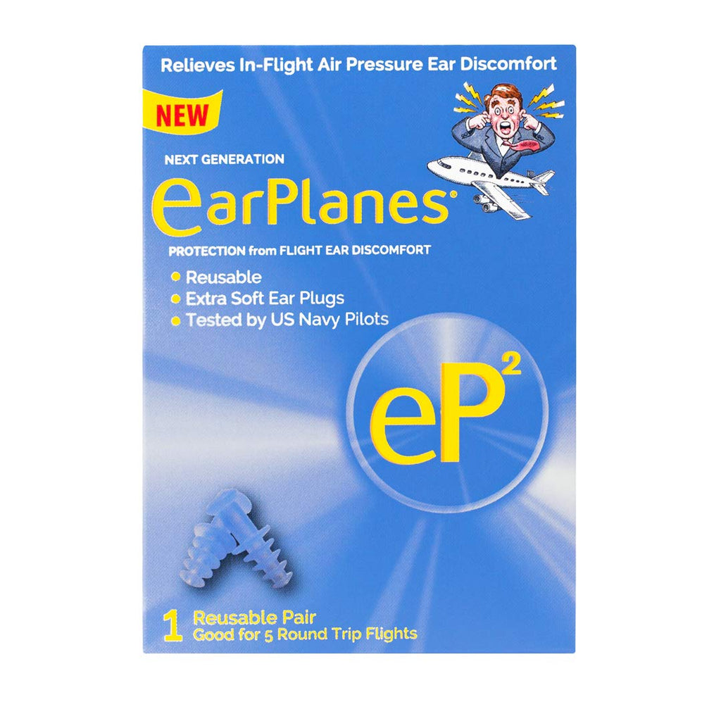 [Australia] - EarPlanes EP2 Ultra-Reusable Earplugs, Airplane Pressure Prevention Earplugs for Adults (? Pairs) 