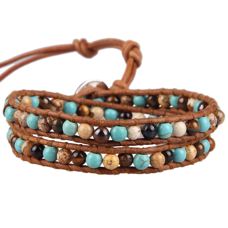 [Australia] - KELITCH Crystal Beaded 2 Wrap Bracelets Handmade Charm Beaded Bracelets Boho Cuff Bangle Colorful 