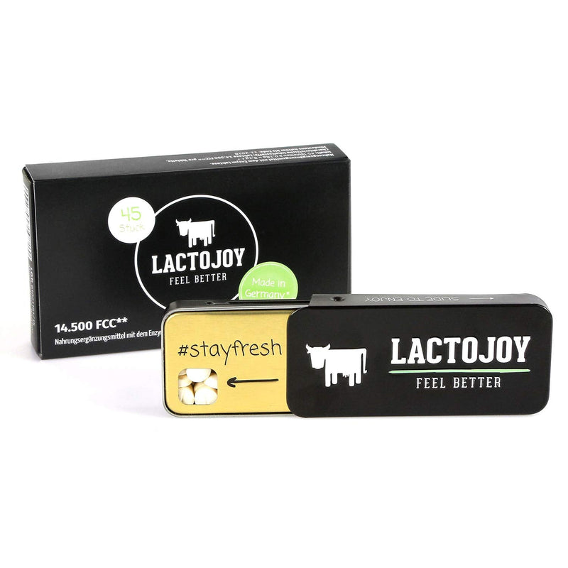 [Australia] - LactoJoy Lactase Tablets | Helps with Lactose Intolerance | Contains 45 Pcs. of Extra-Strength Dose (14,500 FCC) Lactase Enzyme Tablets | 100% Vegan | Supports The Lactose Digestion | Chemical Free 45 Count (Pack of 1) 