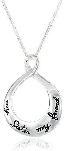 [Australia] - Sterling Silver"My sister my friend" Engraved Open Circle Necklace, Sister Necklace Best Friend Necklace 