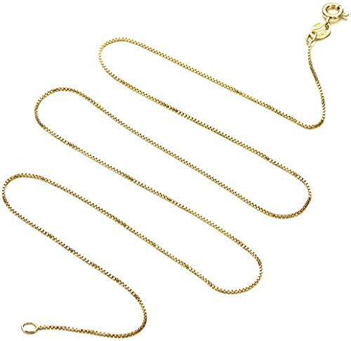 [Australia] - 18k Gold over Sterling Silver .7mm Box Chain Necklace Made in Italy 17 Inch 