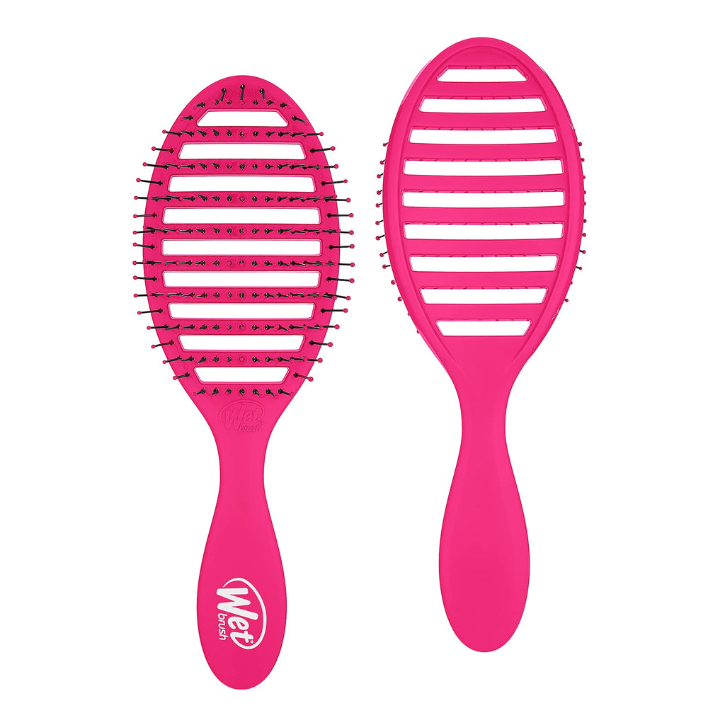 [Australia] - Wet Brush Speed Dry Detangler (Pink)- Ergonomic, Heat Flex Bristles, Blow Dry, Detangling Knots, Snag Anti-Static Brush for All Hair Type 