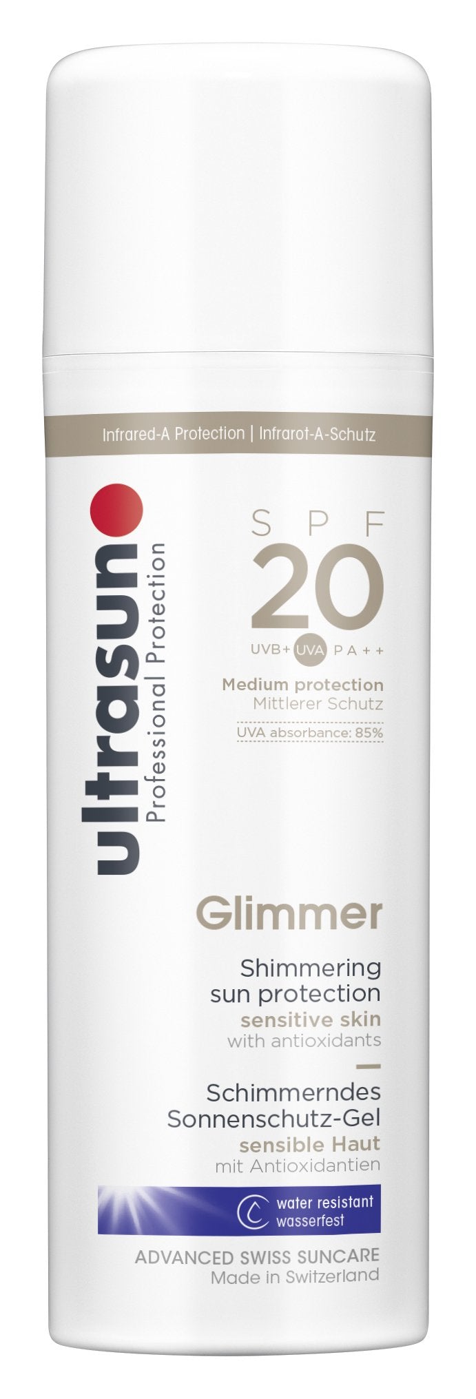 [Australia] - ultrasun SPF20 Glimmer Sensitive Formula All Day Sun Protection Lotion, 150 ml 