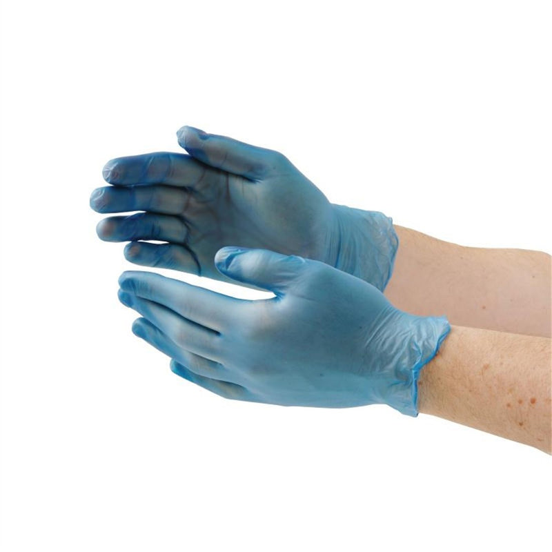 [Australia] - Unigloves Unicare Blue Vinyl Examination Gloves - Multipurpose, Powder and Latex Free Disposable Gloves - Box of 100 Gloves, Blue, Extra Large (GS0085-A) 