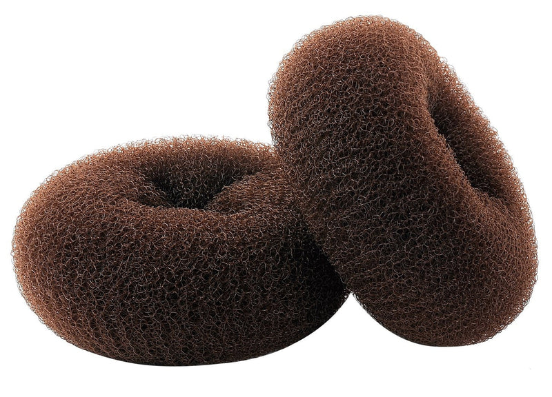[Australia] - CLOTHOBEAUTY 2 pieces Extra Large Size Hair Bun Donut Maker, Ring Style Bun, Women Chignon Hair Donut Buns Maker, Hair Doughnut Shaper Hair Bun maker (4.3 in. For Thick and Long Hair) (Brown) 