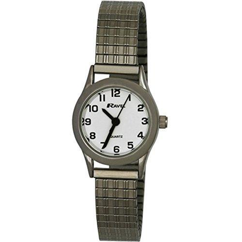 [Australia] - Ravel Ladies Clear Face Easy Read Expander Bracelet Watch 