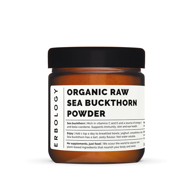 [Australia] - 100% Organic Sea Buckthorn Powder 35g - Seeds Removed, More Concentrated - Rich in Omega-7, Vitamin C and Beta-carotene - Straight from Farm - Raw, Vegan and Gluten-Free - Non-GMO - Recyclable Glass Jar 