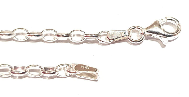 [Australia] - Markylis - Genuine 925 Sterling Silver Oval Belcher Anchor Chain Ladies Necklace - 2.5mm - RD25 - Various Lengths 18.0 Inches 