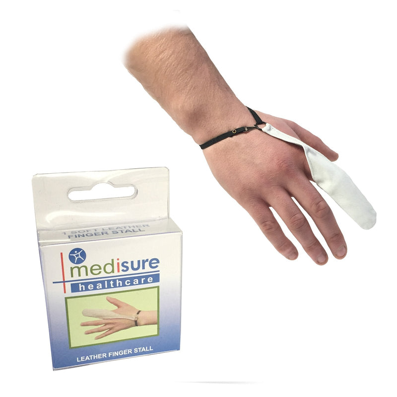 [Australia] - Medisure SIZE X-LARGE FIRSTAID PREMIUM ADJUSTABLE RE-USABLE MEDICAL PROTECTIVE WHITE LEATHER FINGER STALL 