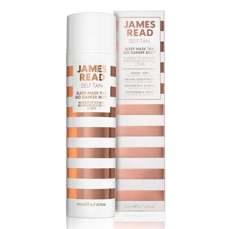 [Australia] - JAMES READ Sleep Mask Go Darker Body 200ml MEDIUM/DARK Overnight Gradual Self Tan Moisturising & Hydrating Quick Drying Intense Tanning Formula Enriched with Aloe Vera & Hyaluronic Acid, Suits all Skin Tones 