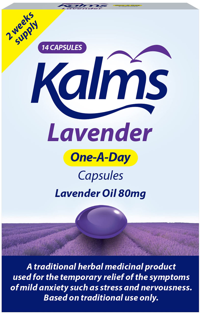 [Australia] - Kalms Lavender - One-a-day - 14 capsules - A Traditional Herbal Medicinal Product Used for the Temporary Relief of the Symptoms of Mild Anxiety Such as Stress and Nervousness 