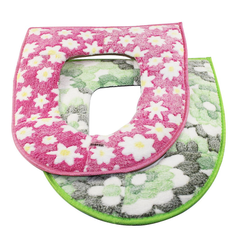 [Australia] - Dianoo Plush Toilet Seat Covers, Bathroom Soft Warm Washable Toilet Seat Cover Cushion, 2PCS (the colors will be sent at random) 