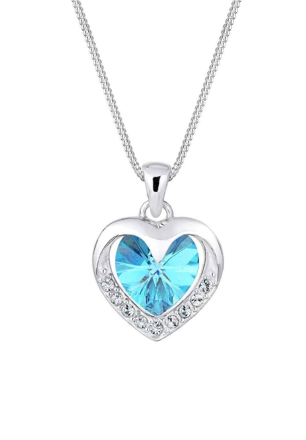 [Australia] - Elli Women's 925 Sterling Silver Xilion Cut Crystal Necklace of 45 cm Blue 