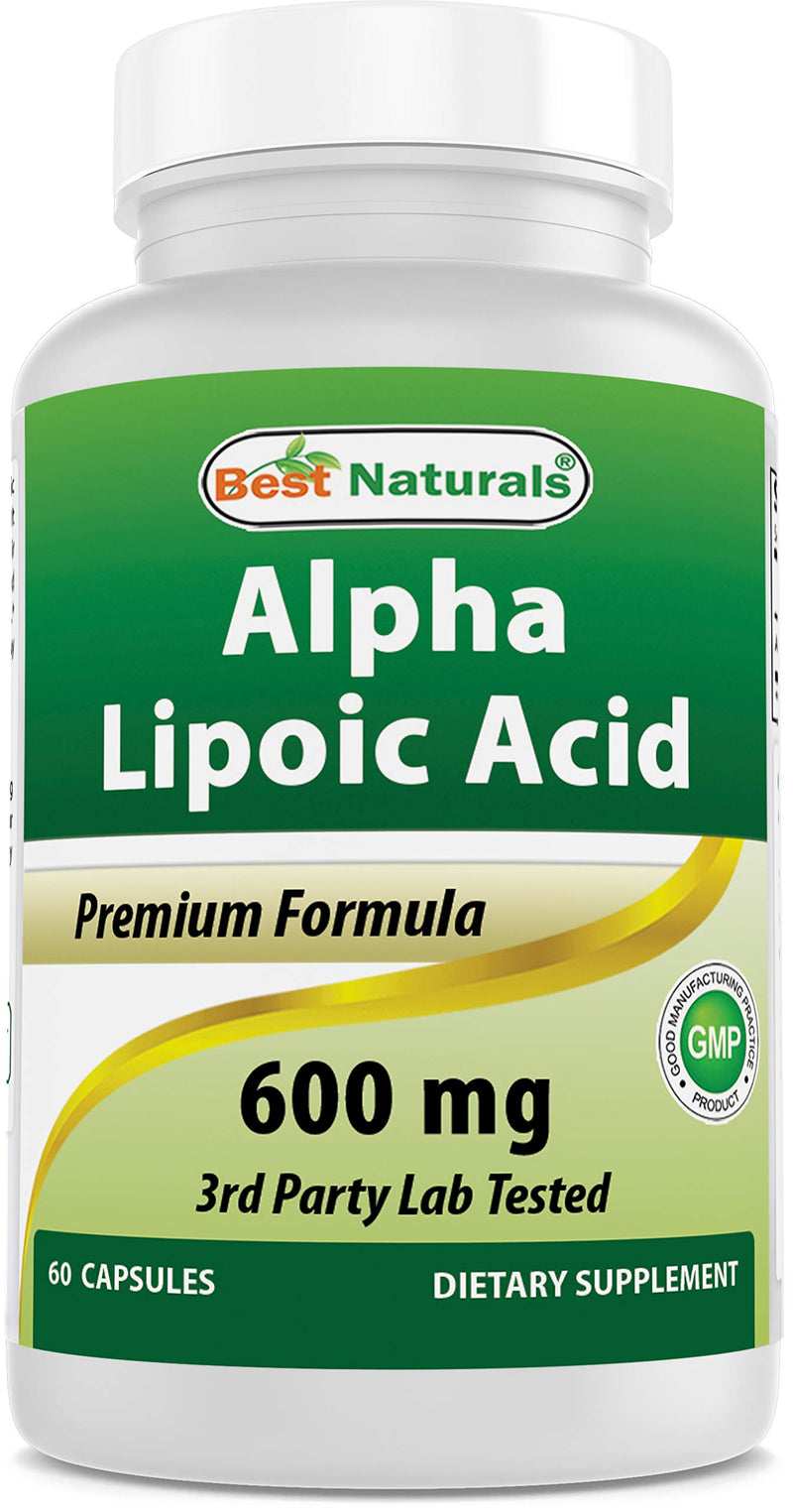 [Australia] - Best Naturals Alpha Lipoic Acid 600 mg 60 Capsules - ALA Powerful Antioxidant (60 Count (Pack of 1)) 60 Count (Pack of 1) 